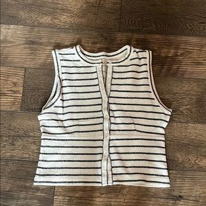 Madewell Striped Sleeveless Button-Up Top